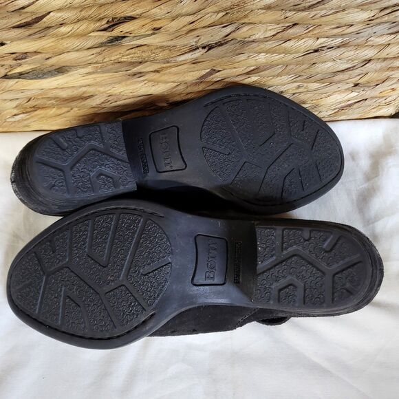 BORN Shoes Womens 8 Nanna Ankle Booties Black Leather Distressed Perforated - Picture 7 of 9